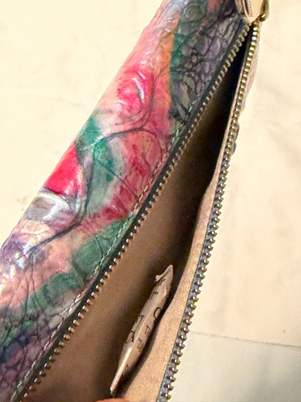Brahmin Iridescent Multi-Color Croc-Embossed Crossbody and Wallet Set - Picture 8 of 9
